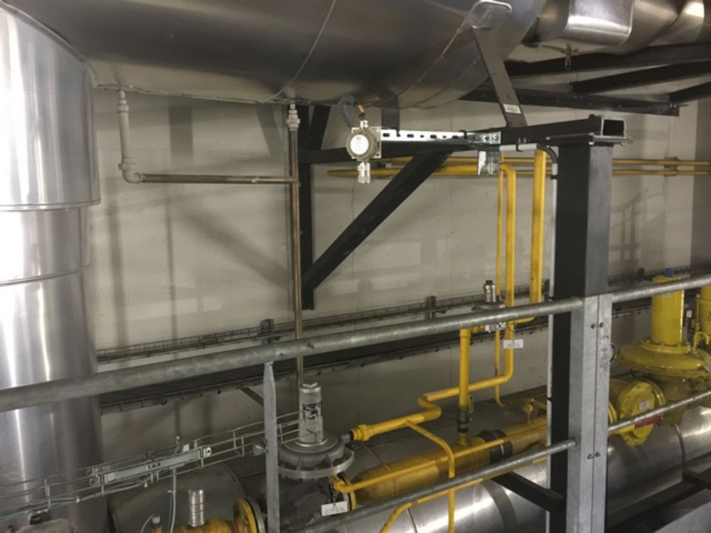 DETECTION GAZ METHANE (CH4) DANS UNE COGENERATION on y retrouve une installation comprenant une centrale CE 408 et des sondes SE 183KM (détection méthane ATEX) avec sirène grande puissance ANTIDEFLAGRANTE et un flash au xénon ANTIDEFLAGRANT